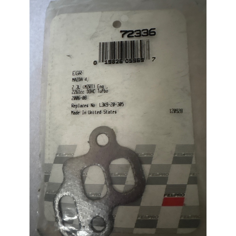 Fel-Pro 72336 EGR Valve Gasket for Mazda 2.3L Turbo 2006-2008 L3K9-20-305 (s1-4)